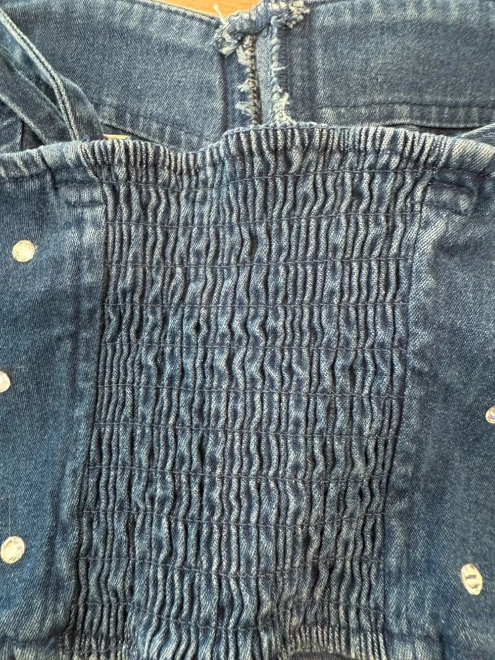 Urban Groove Embellished Denim Dance Crop Top Bustier PA Adult XS